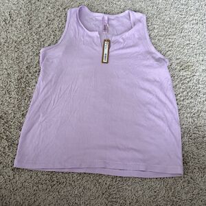 NWT SKIMS Soft Lounge Split Neck Ribbed Tank Light Purple SUGAR PLUM Size L